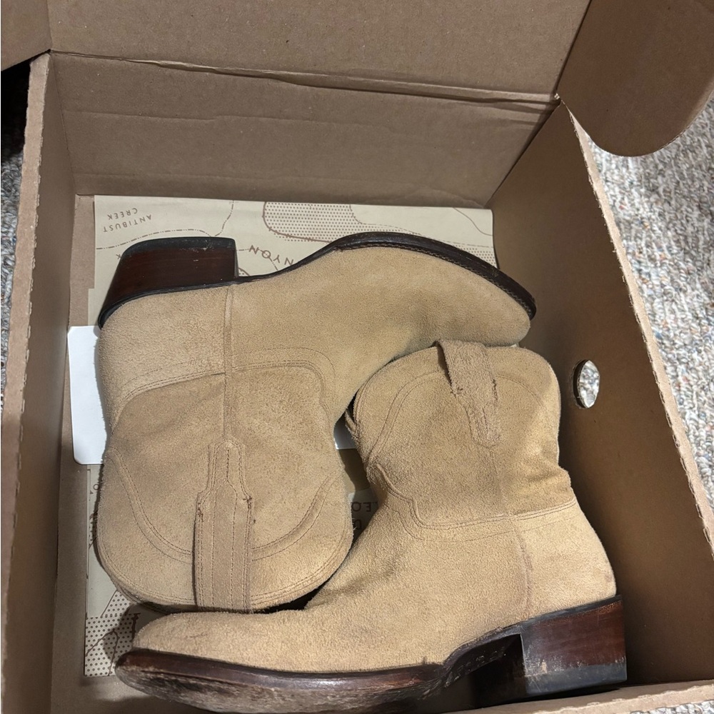 Tecovas Tan Suede Ankle Boots